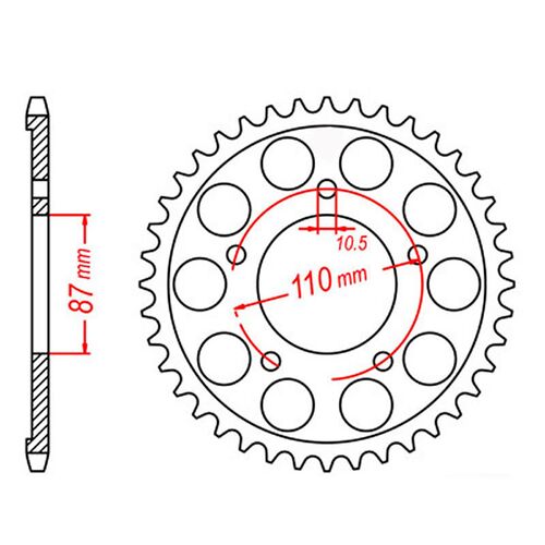 Standard Rear Sprocket 44T for Suzuki GSXR400R 1990-1995