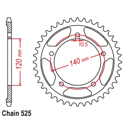 Optional Rear Sprocket 47T for Triumph 865 BONNEVILLE T100 SE 2013-2015