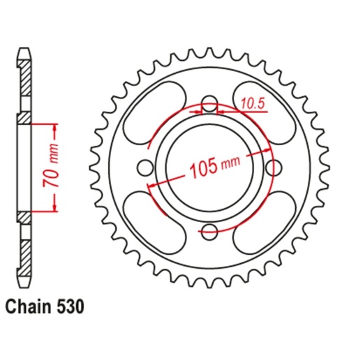 Standard Rear Sprocket 38T for Honda CB360 1974-1977