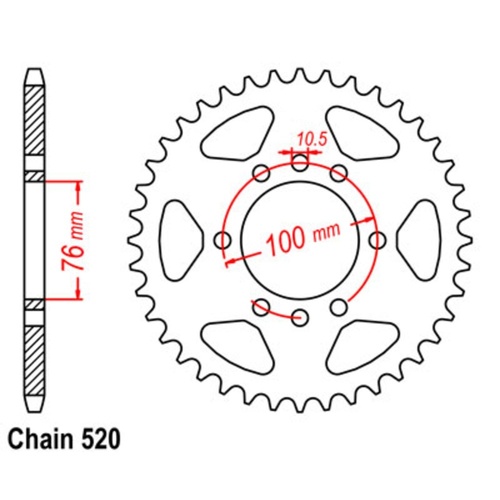 Optional Rear Sprocket 46T for Suzuki  GF250 1987-1988