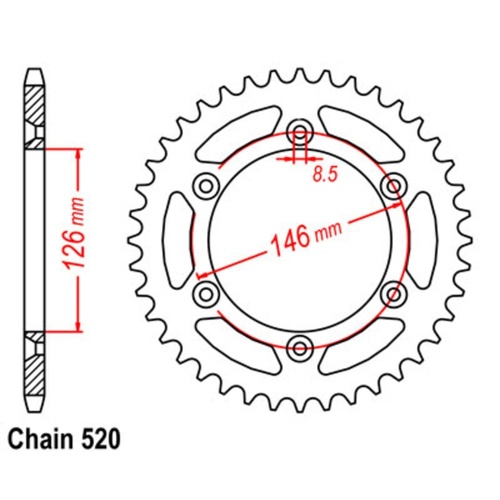 Optional Rear Sprocket 47T for Suzuki  RM250 1981-1983