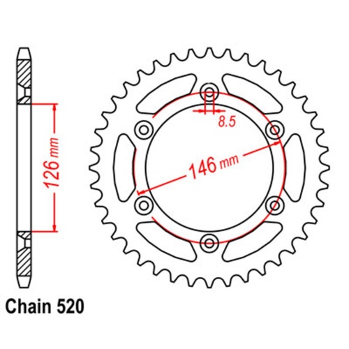 Standard Rear Sprocket 51T