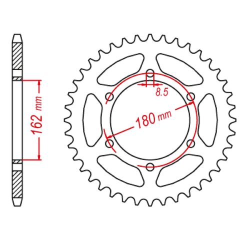 Rear Sprocket Steel - Standard Gearing 50