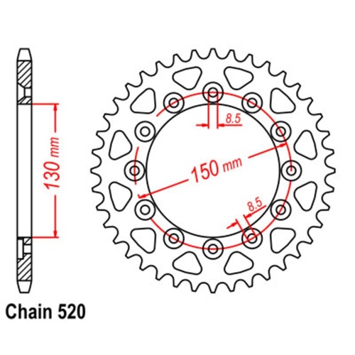 Supersprox Rear Sprocket 48T for Honda XR500R 1981 1982 1983 1984 1985