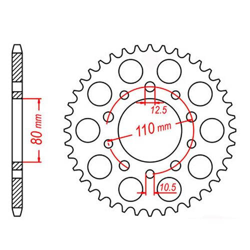 Optional Rear Sprocket 45T for Honda CB1100F 1983-1984