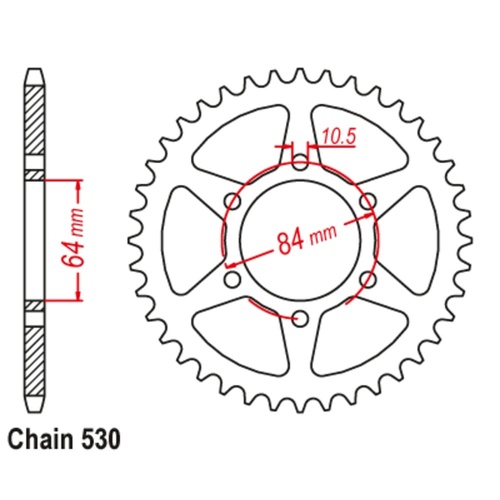 Optional Rear Sprocket 45T for Suzuki  GS550 (DRUM BRAKE) 1977-1980