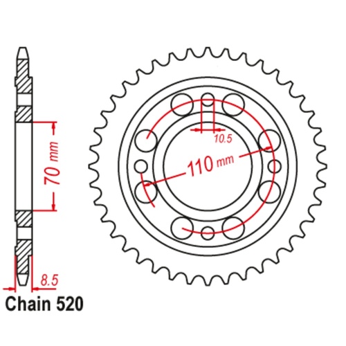 Standard Rear Sprocket 44T