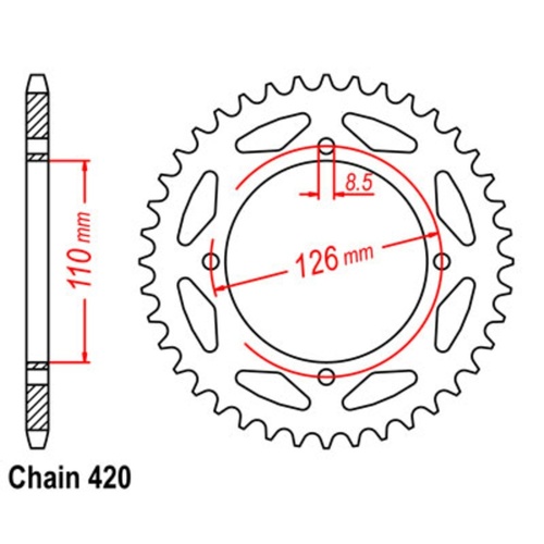 Standard Rear Sprocket 46T for Kawasaki KX65 2000-2001