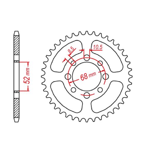 Optional Rear Sprocket 34T for Suzuki ALT50 D-E 1983-1985