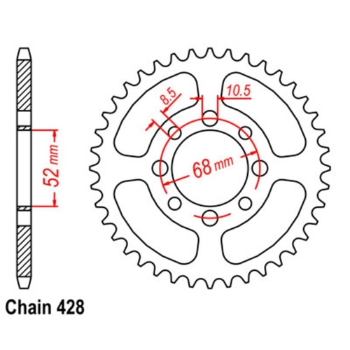 Optional Rear Sprocket 36T for Suzuki A100 1966-1985