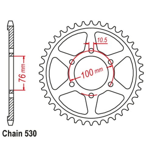 Standard Rear Sprocket 43T for Suzuki  GSX400F 1981-1983