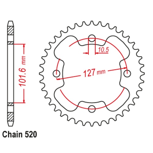 38T Polaris Rear Sprocket 450 Outlaw ( 1480)
