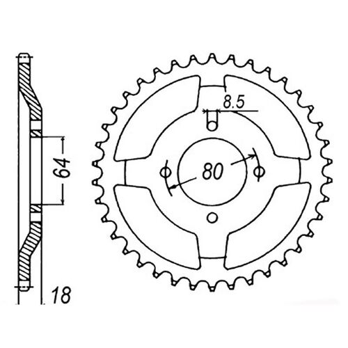 Optional Rear Sprocket 51T for Yamaha AG175 1974-1995
