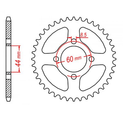 Optional Rear Sprocket 48T for Yamaha GT50 1976-1981
