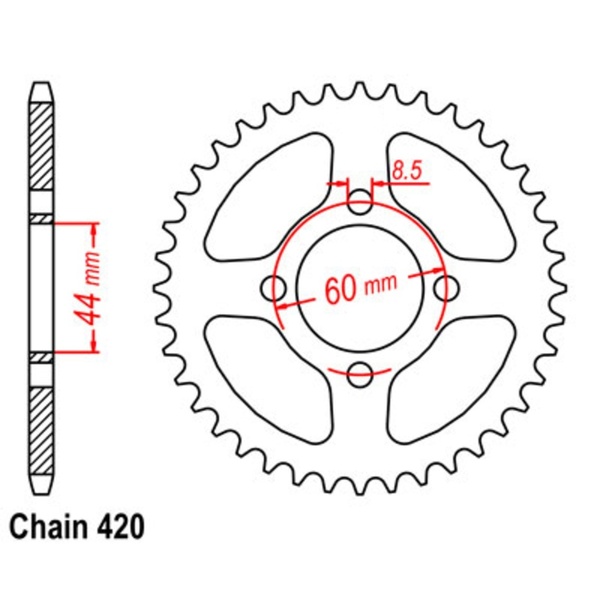 50T 420P Supersprox Rear Sprocket Steel for Yamaha DT80 1977 to 1985