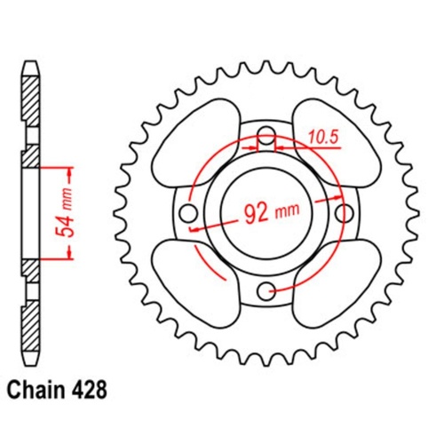 Standard Rear Sprocket 44T for Honda CB90 1976