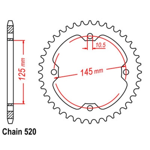 Standard Rear Sprocket 38T for Yamaha YFZ450 2004-2008