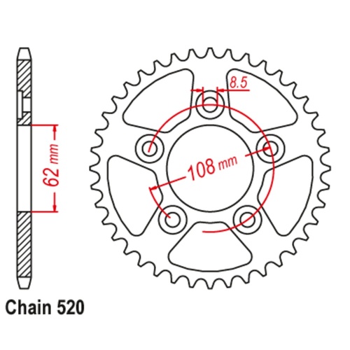 Standard Rear Sprocket 43T