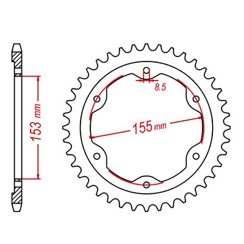 Standard Gearing Rear Sprocket 38T