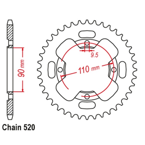 38T Honda Rear Sprocket