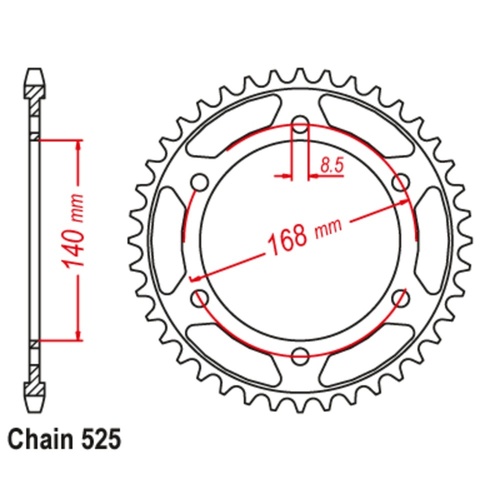 Optional Rear Sprocket 47T for HUSQVARNA  900 NUDA ABS 2013-2014