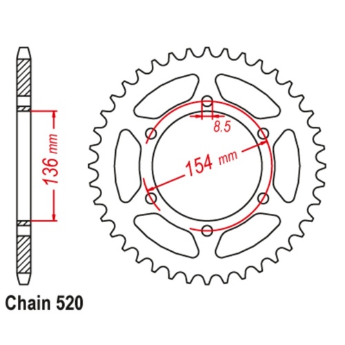 Standard Rear Sprocket 47T for BMW G650GS 2008-2010
