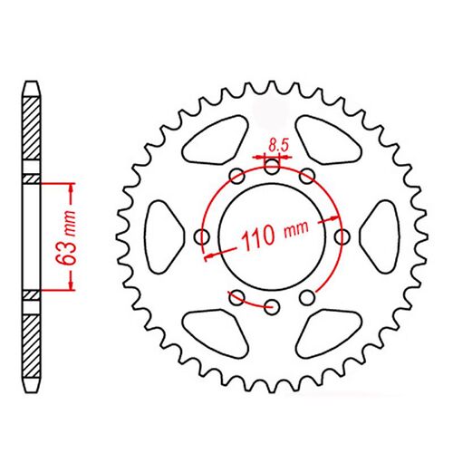 Optional Rear Sprocket 46T for KTM