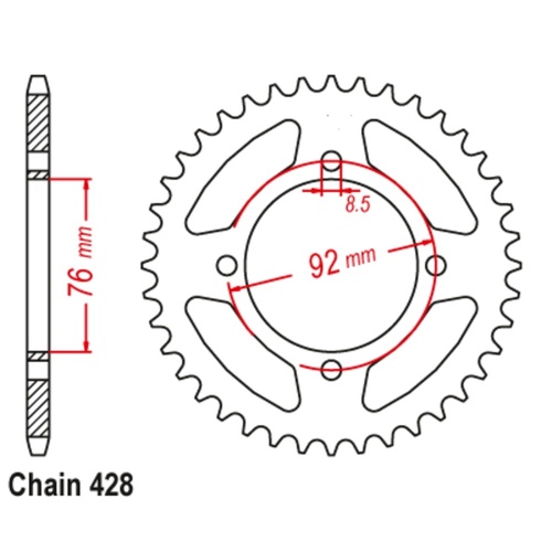 Optional Rear Sprocket 39T for Honda XR50R 2000-2003