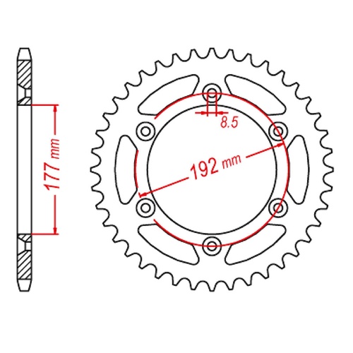 Standard Rear Sprocket 48T for HUSQVARNA 125 WR ENDURO 1983-1984