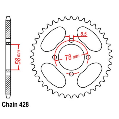 Rear Sprocket Steel Standard Gearing 48