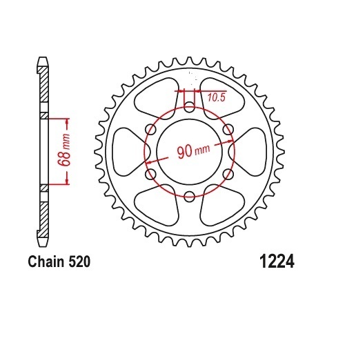 Standard Gearing Rear Sprocket 36T