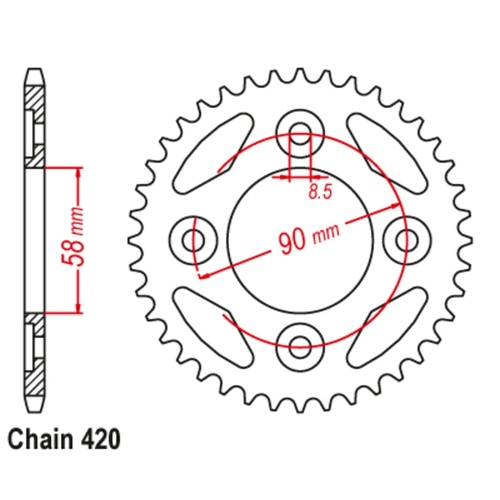 Standard Gearing Rear Sprocket 34T
