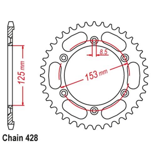 54T Honda AGXR190 Rear Sprocket (1258)