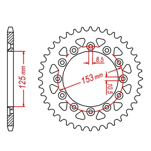 Standard Gearing Rear Sprocket 49T