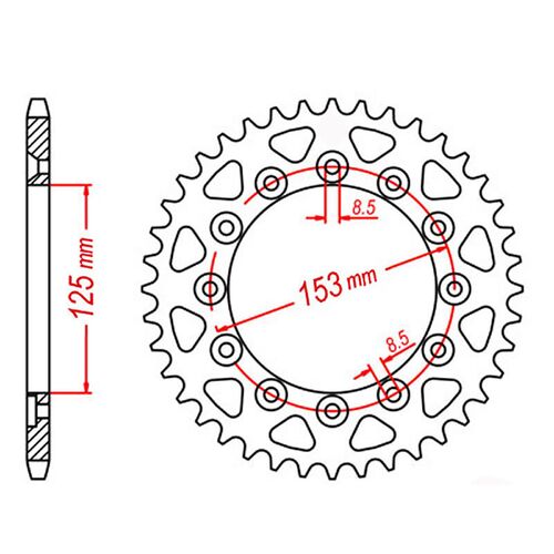 Optional Rear Sprocket 55T for Honda CR250R 1984-2007