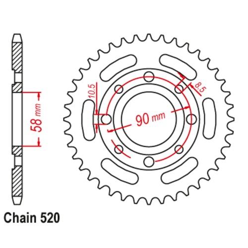 Standard Rear Sprocket 33T