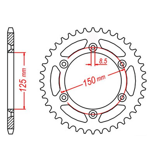 Standard Gearing Rear Sprocket 49T