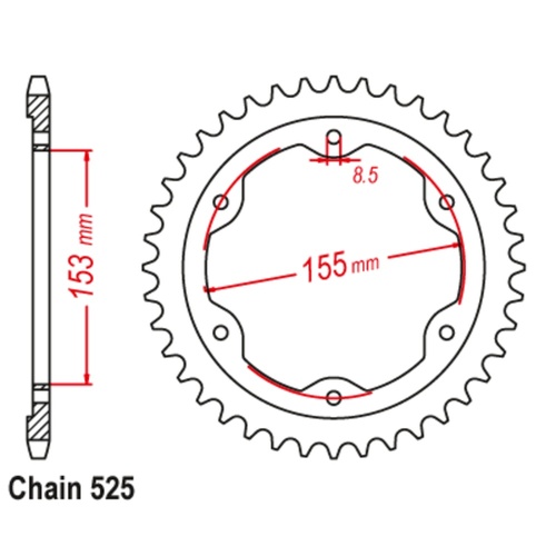 40T KTM 1290 Super Duke 15-16 Rear Sprocket (OEM 6131051038)