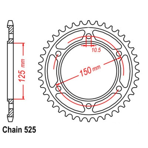Optional Rear Sprocket 44T for KTM 990 ADVENTURE 2007-2012