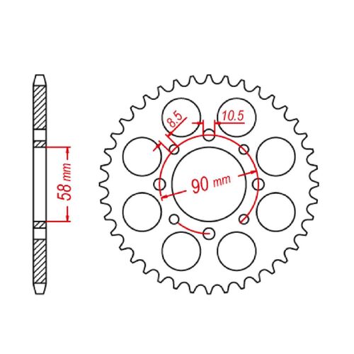Standard Gearing Rear Sprocket 42T