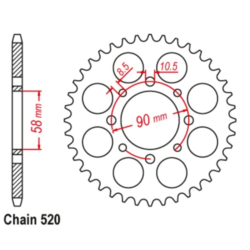 45T KTM 200 Duke Rear Sprocket  (273)