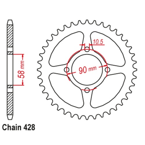 Standard Rear Sprocket 44T for Honda CBR125R 2011-2015