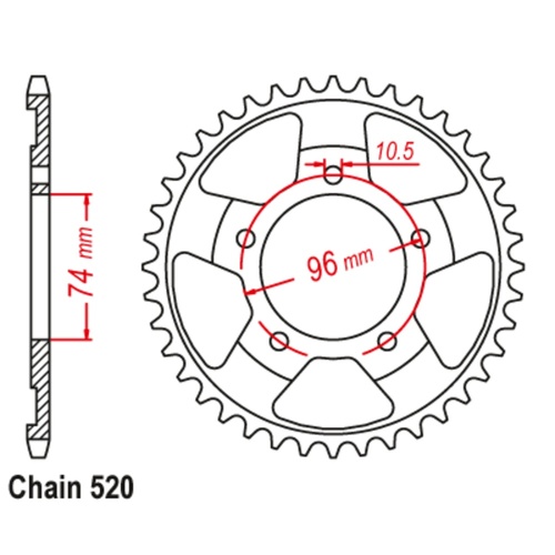 Rear Sprocket 44T