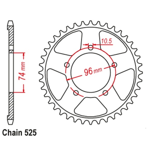 Standard Rear Sprocket 40T for Honda CBR400RR 1988-1989
