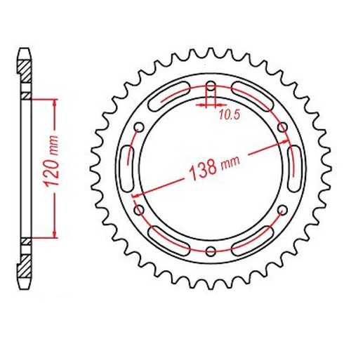 Standard Rear Sprocket 38T for Honda CBR250R 2011-2015