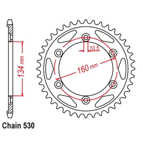 Optional Rear Sprocket 42T for Honda VTR1000 SP-1 2000-2001