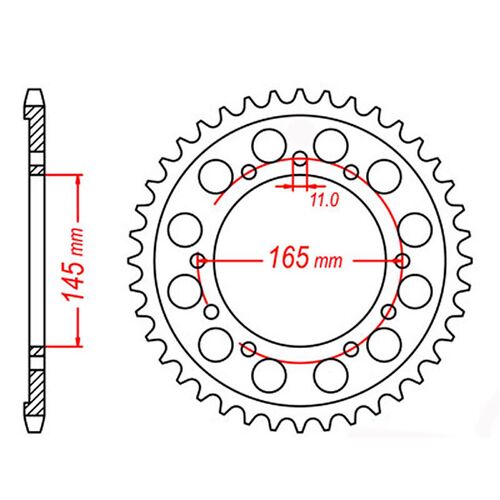 Standard Rear Sprocket 45T for Honda VFR400R (IMPORT NC30) 1989