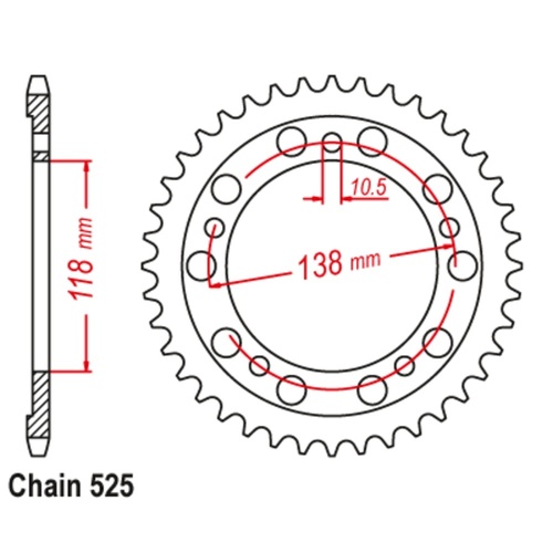 Standard Rear Sprocket 39T for Honda CBR400RR (IMPORT NC29) 1996