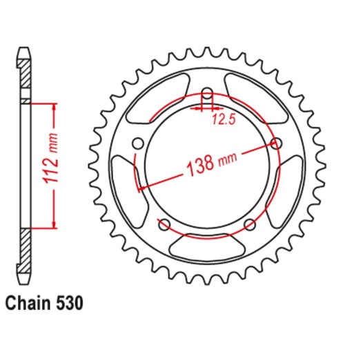 Standard Rear Sprocket 44T for Honda CBR1100XX 1997-2008