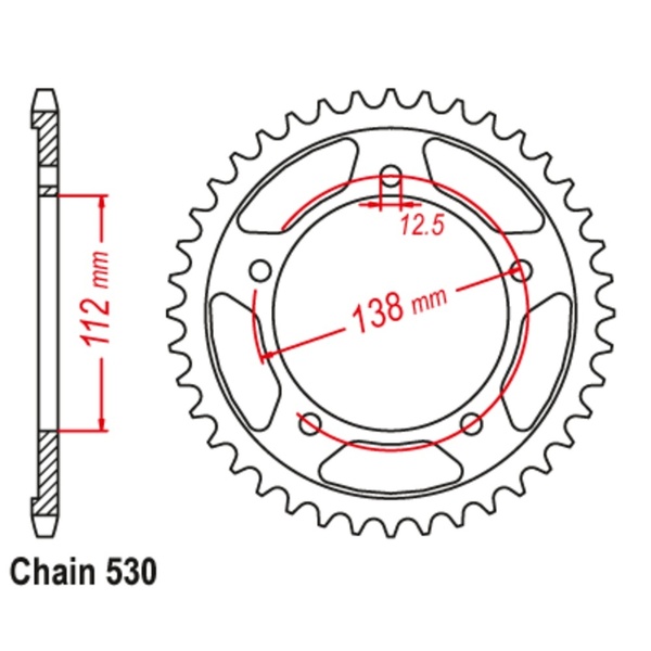 48T 530P Steel Rear Sprocket for Hon CBR1100XX Super Blackbird 1997-06